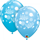5 x Baby Boy Spots Latex Balloons