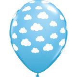 5 x Blue Clouds Latex Balloons (2 - 3 Days float time)