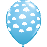 5 x Blue Clouds Latex Balloons