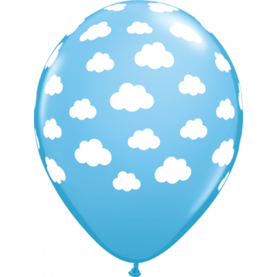 5 x Blue Clouds Latex Balloons (2 - 3 Days float time)