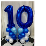 Blue Double Number small balloon towers