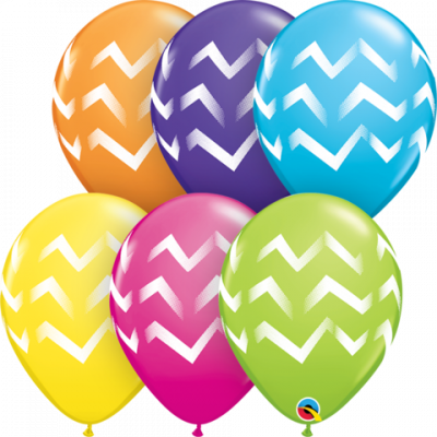 5 x Chevron Stripes Latex Balloons