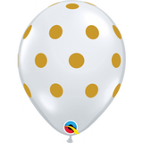 5 x Clear with Gold Dots Latex Balloons