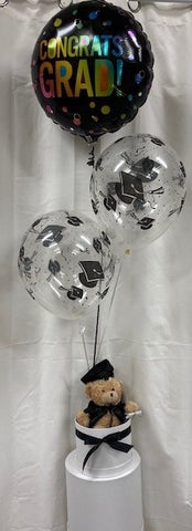 Congrats Grad Balloons & Teddy Gift Box