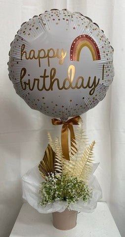 Happy Birthday Rainbow Tin Balloon Gift