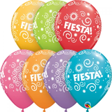 5 x Fiesta Latex Balloons