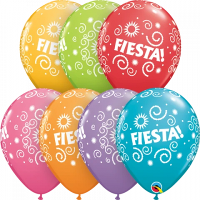5 x Fiesta Latex Balloons