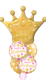 Gold Princess Crown Birthday  Balloon Gift