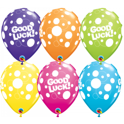 5 x Good Luck Latex Balloons
