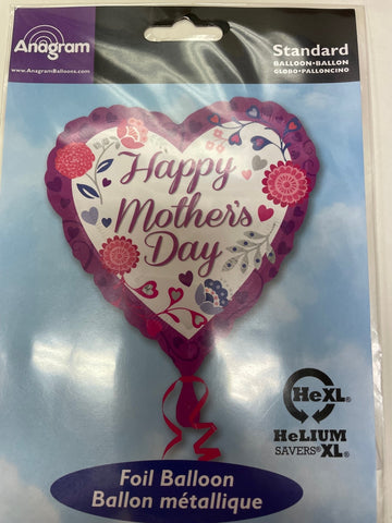 Happy Mother's Day Purple Flowers Foil Balloon