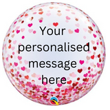 Personalised Hearts Confetti Bubble Balloon