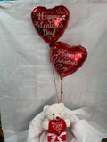 Valentines Day Balloons & Teddy in a box