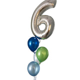 Big Number Balloons with Helium - Single Number + 4 Balloons