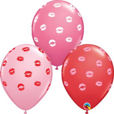 5 x Kissy Lips Latex Balloons (2 - 3 Days float time)