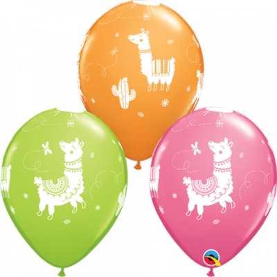5 x Llamas Latex Balloons