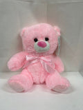 Medium (25cm) Pink Teddy with Satin Ribbon