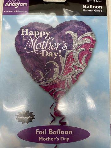 Happy Mother's Day Purple Filagree Foil Balloon