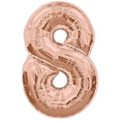 Number 8 Rose Gold Megaloon (86cm)