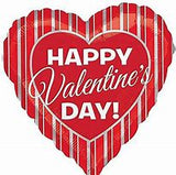 Happy Valentine's Day Stripes Foil Balloon