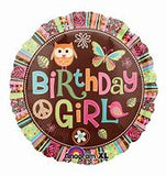 Birthday Girl Retro Foil Balloon