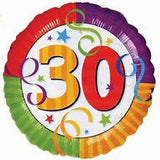 30 Colourful Streamers Foil Balloon