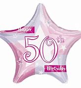 Happy 50th Pink Star Foil Balloon