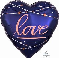 Navy Blue Love Hearts Shape Balloon (71cm)