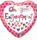 On your Engagement Heart Foil Balloon