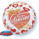 Red Hearts Happy Valentine's Day Bubble Balloon