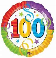 Number 100 Stars & Streamers Foil Balloon - Helium Balloon Bouquet