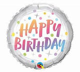 Happy Birthday Pastel Spots Foil Balloon