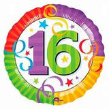 16 Colourful Streamers Foil Balloon