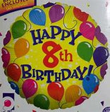 Happy 8th Birthday Foil Balloon
