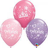 5 x Princess Printed Latex Balloons