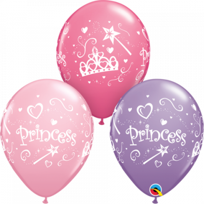 5 x Princess Printed Latex Balloons