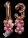 Rose Gold Double Number small balloon towers