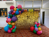 Gold Shimmer Wall Hire Plus Balloon Garland