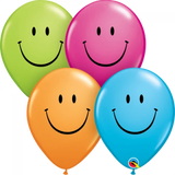 5 x Colourful Smiley Latex Balloons