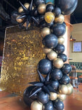 Gold Shimmer Wall Hire Plus Balloon Garland