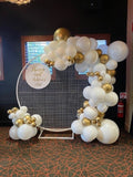 Backdrop & Balloon Garland & Personalised Acrylic disc