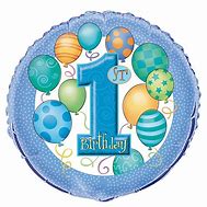 1st Birthday Blue Balloons Foil Balloon