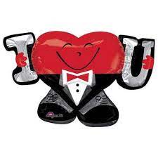 I Heart U Tuxedo Heart Shape Balloon