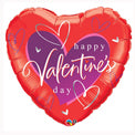 Happy Valentine's Day Purple 90cm Jumbo Foil