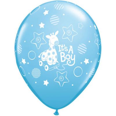 5 x It's a Boy Soft Pony Latex Balloons