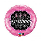 Happy Birthday Elegant Pink Foil Balloon