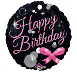 Happy Birthday Pink Bow Foil Balloon