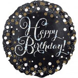 Happy Birthday Silver Sparkles Balloon